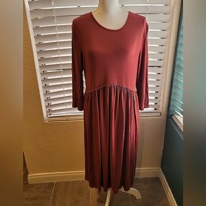 Downeast Red 3/4 Sleeve Dress